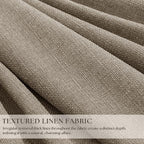 Deep Flax Pinch Pleated Blackout 102 Inch Bedroom Curtains Dual Layer | - Image 2