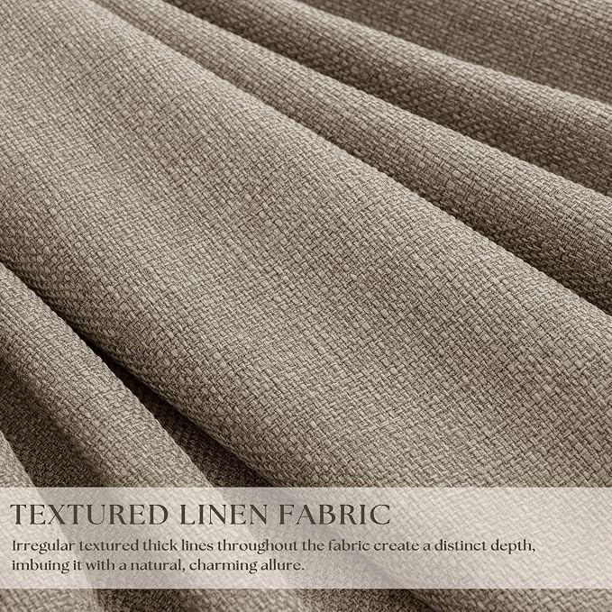 Deep Flax Pinch Pleated Blackout 102 Inch Bedroom Curtains Dual Layer | - Image 2