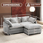 Ihanherry 77" L Shaped Modern Sofa Modular Sectional Cloud Couch - Image 2