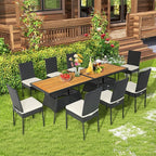 Tangkula 10 Piece Wicker Patio Dining Set, Outdoor Rattan Table & Chairs Set - Image 2