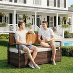 GarveeLife Wicker Storage Bench, Outdoor Rattan Stool - Image 6