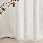 MYSKY HOME Short Curtains for Small Kitchen Windows 45 inches Length, Linen - Image 5
