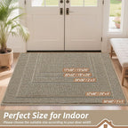 BEQHAUSE Dirt Trapper Door Mat 24" x 36", Non-Slip Washable, Light Beige | - Image 2