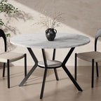 42" Round Dining Table for 2-4, Modern Kitchen Table by MECHYIN