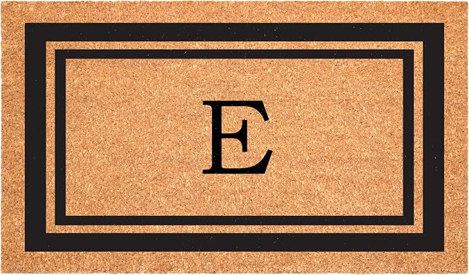 Calloway Mills 152961830E Black Border 18" x 30" Monogram Doormat by Callowaymills