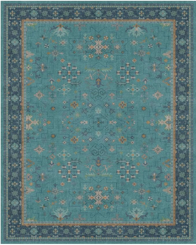 Teal 3x6 Wide Non Slip Kitchen Rug - Image 8