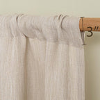 MYSKY HOME Kitchen Semi Sheer Oatmeal Curtains 24 Inch Long, Light Filtering - Image 5