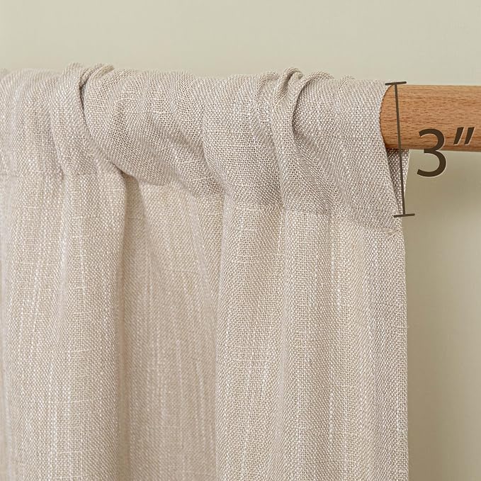 MYSKY HOME 30 Inch Length Oatmeal Tiers Curtains - Image 5