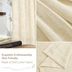 Semi Sheer Linen Curtains 40 Inch Length - Image 6