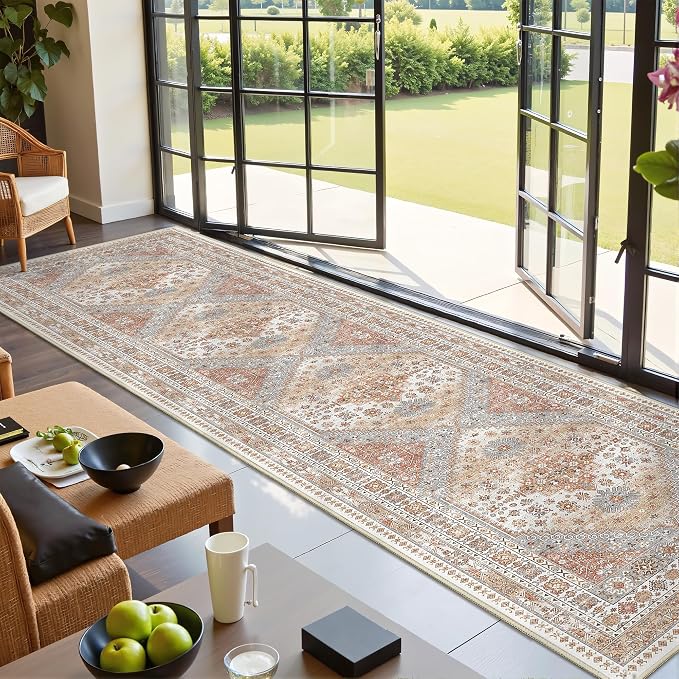 2.5x10 Kitchen Runner Rug Non Slip Vintage Washable Rugs, Carpet Runner - Image 3