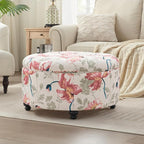 HUIMO 30-Inch Round Storage Ottoman, Modern Button Tufted Ottoman Coffee Table by HUIMO