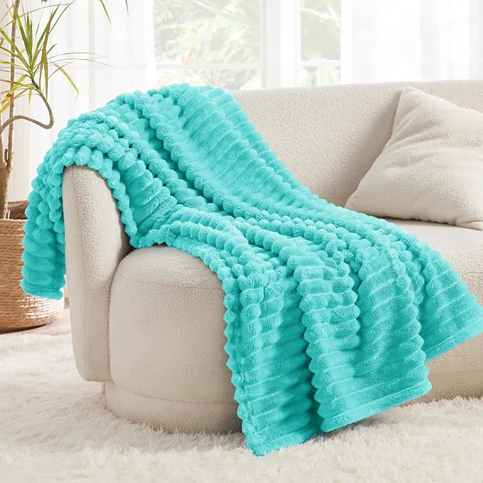 Bedsure Soft Twin Blanket for Bed Decor Gifts Blue Fog 60"x80" | Birthday Gifts - Image 3