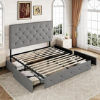 Allewie Upholstered Queen Size Platform Bed Frame - Image 8