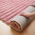 Dusty Rose Rabbit Striped Plush Rug 3'x5', Fluffy Faux Fur Shaggy Area Rug - Image 5