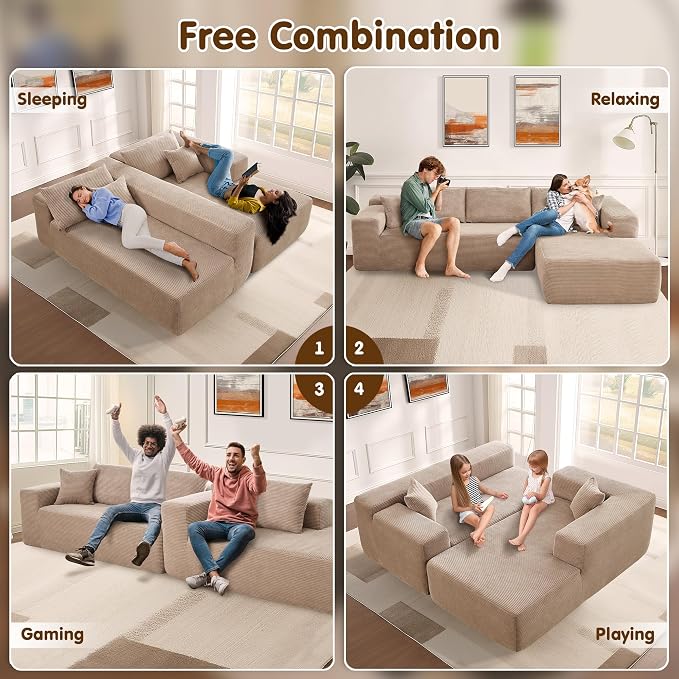 ovios 104" Cloud Boneless Couch - Image 6