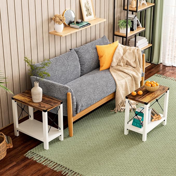 GAZHOME Farmhouse End Table for Small Spaces, Narrow Side End Table - Image 4