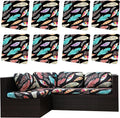 8Pcs Outdoor Cushion Covers, Elastic Patio Cushion Covers | Washable, by dreahoteztil