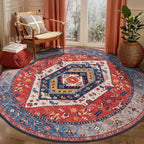 SERISSA 5ft Washable Non Slip Round Round Boho Area Rug - Image 8