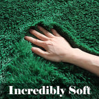 Dark Green Area Rugs for Bedroom Living Room, 4x6 Fluffy Soft Plush Shaggy - Image 2