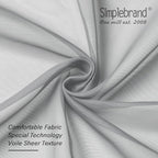 Simplebrand Light Grey Sheer Curtains 84 Inches Long, Light Filtering Rod - Image 6