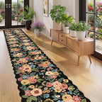 DUKINO 2x12 Washable Runner Rug, Floral Long Runner Rug - Image 3