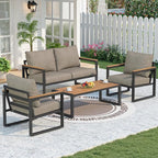 Patio Furniture Set, 4 Pieces Outdoor Patio Furniture by COMLAXFIELD