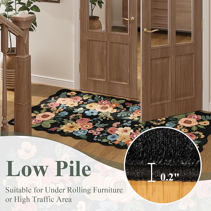 DUKINO 2x6 Runner Rug, Floral Washable Rug - Image 9