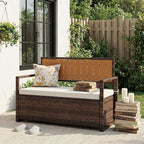 GarveeLife Wicker Storage Bench, Outdoor Rattan Stool - Image 3