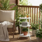 YEAKOO Vintage Small Round Side Table, 3-Tier Slim Waist Circular End Table - Image 9