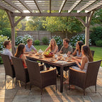 Devoko Outdoor Patio Dining Sets 9 Pieces Wicker Outdoor Dining Table and - Image 2