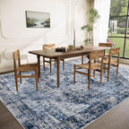 Area Rug 9x12 Washable Rug, Vintage Boho Medallion Rugs Non-Slip Soft Low Pile - Image 3