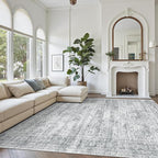 Soalmost Washable Area Rug 8x12 Large Soft Grey Rugs - Image 4