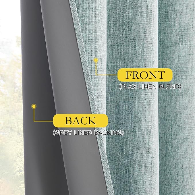 NICETOWN Seafoam Green Blackout Curtains - Image 3