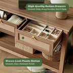 SUPERJARE Rattan Console Sofa Table - Image 7