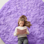 OLANLY Purple Round Rugs for Bedroom by OLANLY