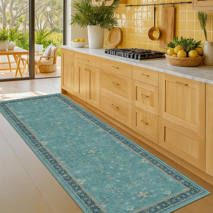 Boho 2x7 Long Non Slip Kitchen Rug Runner by HazoHaus