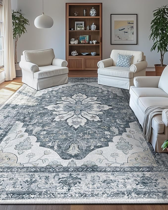 RELEANY Washable Area Rug, Large 9'x12', Water Repellent, Pet Friendly - Image 4