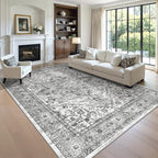 8x10 Area Rugs for Living Room, Non-Slip Backing Washable Rugs, Vintage Large - Image 4