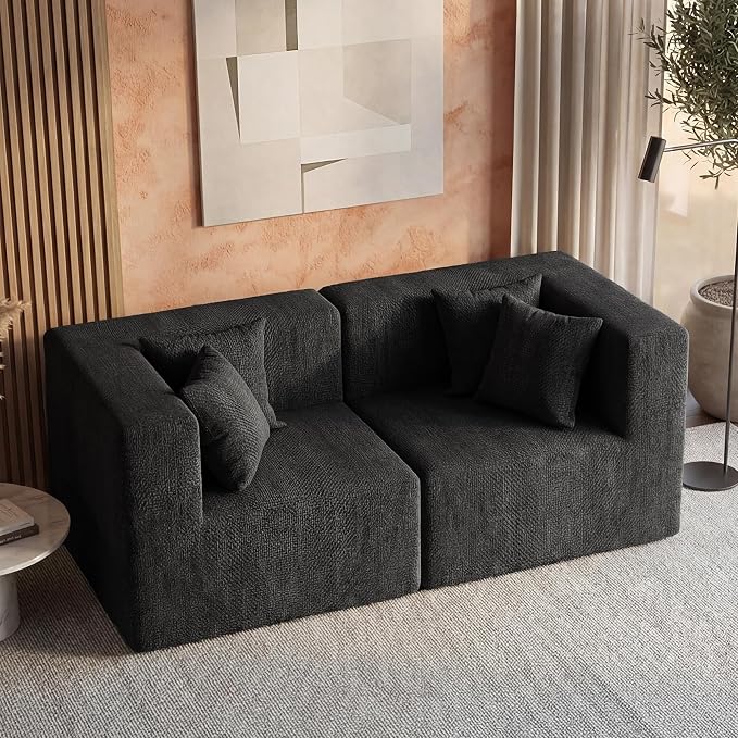 MONVANE 75" Loveseat Sofa, Comfy Chenille Cloud Couch - Image 5