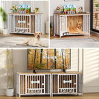Easycom Foldable Large Dog Crate Furniture, 41.3" Assembly-Free Dog Crates - Image 7