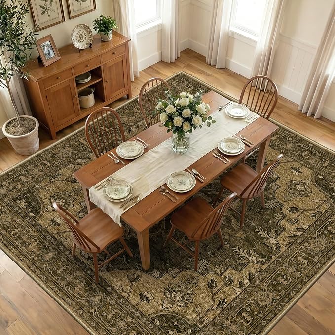 RELEANY Washable Area Rug, Square 10'x10', Water Repellent, Pet Friendly by RELEANY