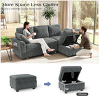 Ihanherry 81-inch Corduroy Modular Sectional Sofa Bed - Image 5