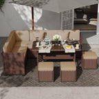 KIGOTY 7 Piece Patio Furniture Set, Outdoor PE Wicker Rattan Outdoor Dining Set - Image 6