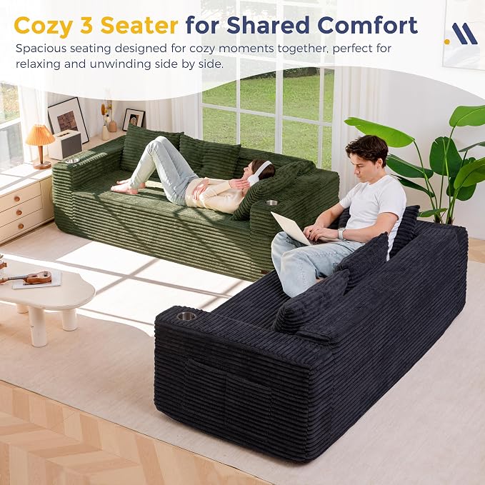 MAXYOYO 79" Oversized Boneless Loveseat Sofa Couch - Image 5