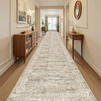 Soalmost Washable 3x20 Hallway Runner Rug Non-Slip Kitchen Entry Rugs Brown | - Image 2