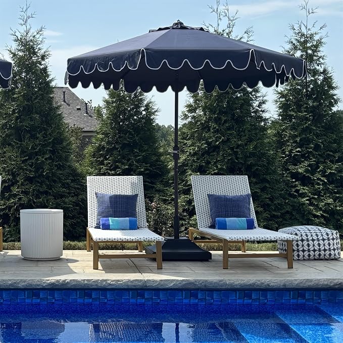 PURPLE LEAF Patio Chaise Lounge French Outdoor Lounger 1 Piece Wood-Grain - Image 2