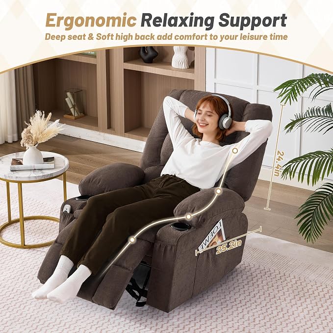 Rocker Recliner Chair with Massage and Heat, Nursery Rocking Chairs - Image 5