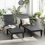 Outdoor Lounge Chairs Set of 2, 5-Position Adjustable Tanning Chairs - Image 8