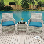 GarveeLife 3 Piece Patio Furniture Set, Rattan Outdoor Furniture - Image 8