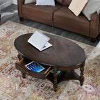 Solid Wood Oval Coffee Table - Image 7